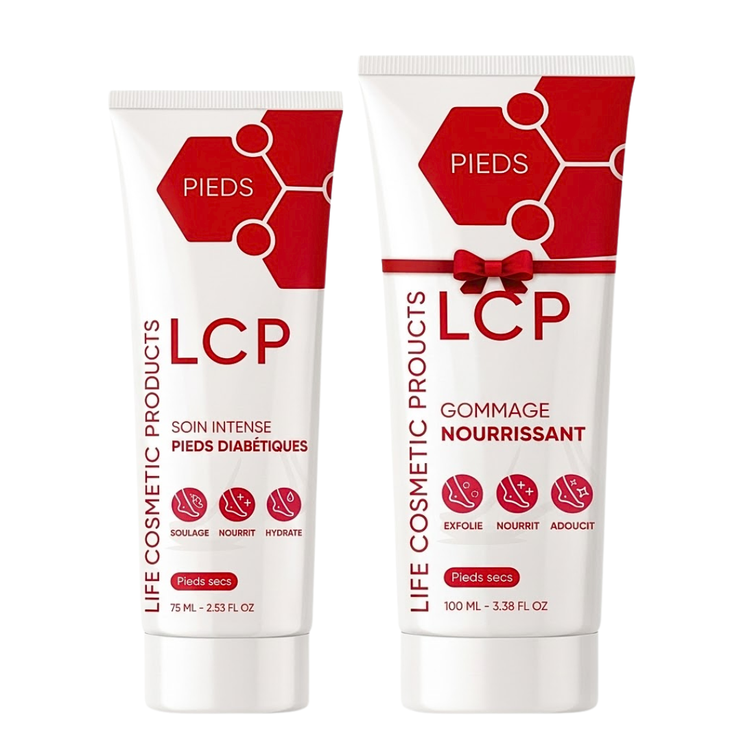 LCP Soin Intense Pieds Diabétique 75ml Crème Protectrice Réparatrice Urée Allantoïne Prévention Complications Diabète + Gommage 100ml Pack LCP Soin Intense Pieds Diabétique 75ml Crème Protectrice Réparatrice Urée Allantoïne Prévention Complications Diabète + Gommage 100ml Pack