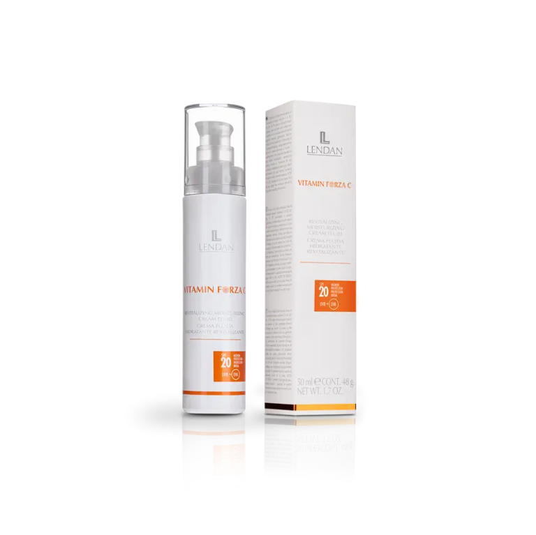 LENDAN Vitamin Forza C Crème Fluide SPF20 50ml Crème Visage Hydratante Protection Solaire Anti-Âge Vitamine C
