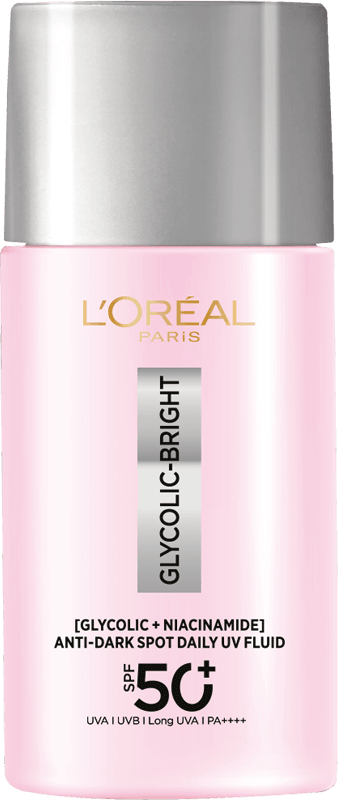 L’ORÉAL PARIS Glycolic-Bright Anti-Dark Spot UV SPF50+ 50ml Fluide Solaire Anti-Taches Acide Glycolique Protection Éclat Uniforme L’ORÉAL PARIS Glycolic-Bright Anti-Dark Spot UV SPF50+ 50ml Fluide Solaire Anti-Taches Acide Glycolique Protection Éclat Uniforme