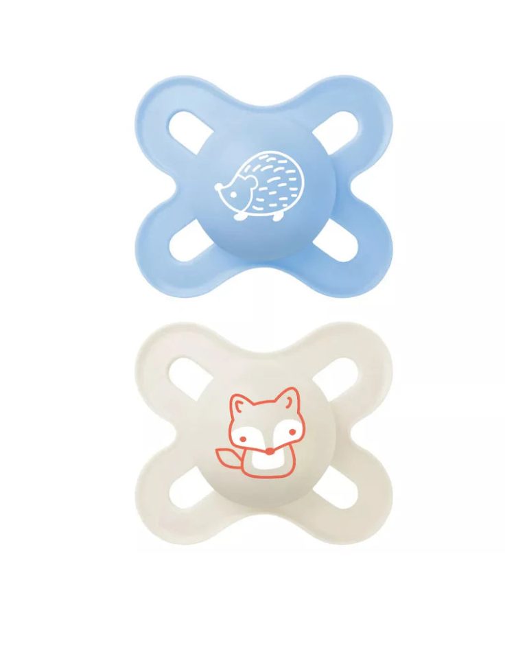 MAM Lot de 2 Sucettes Start Forest 0-2 mois - Bleu & Beige