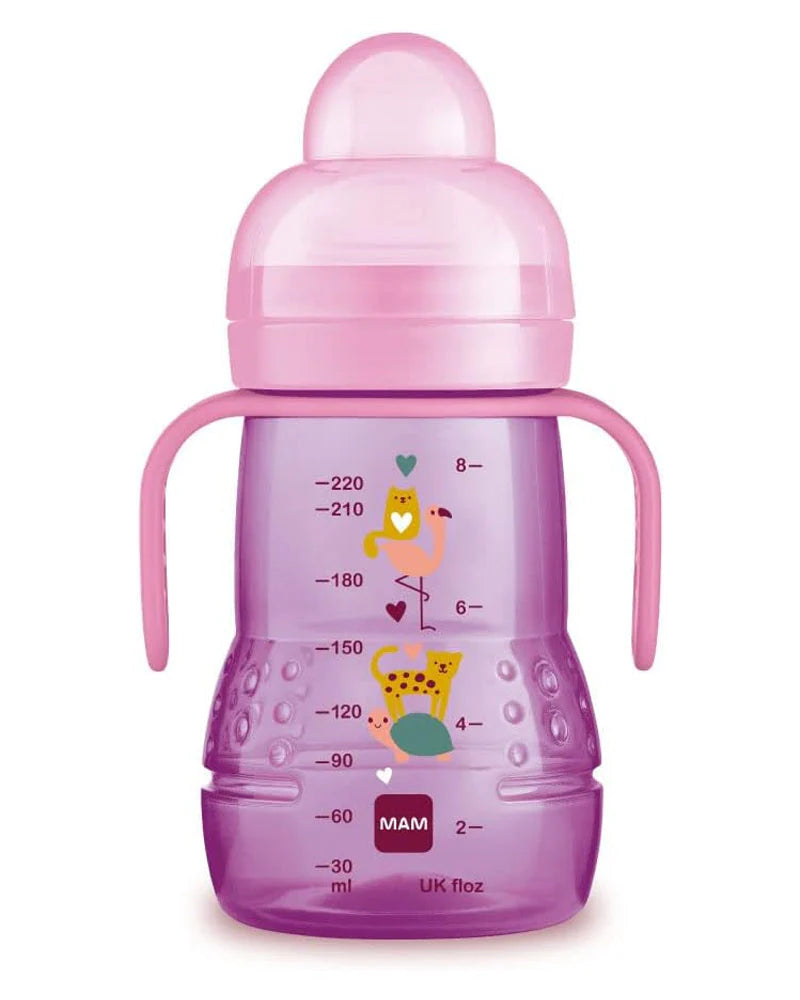 MAM Biberon et tasse Trainer 220ml - Rose MAM Biberon et tasse Trainer 220ml - Rose
