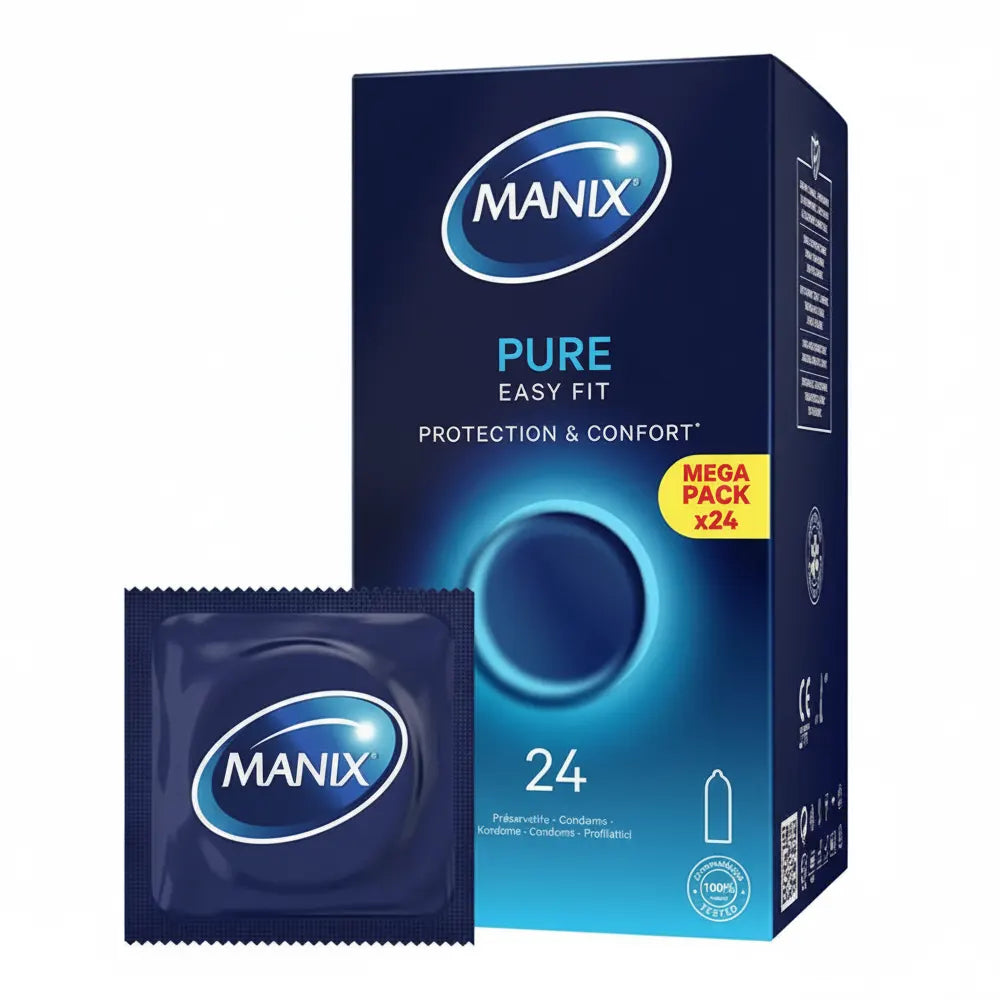 MANIX Pure 24 Préservatifs Latex Naturel Protection Optimale Confort Maximal Sensation Naturelle MANIX Pure 24 Préservatifs Latex Naturel Protection Optimale Confort Maximal Sensation Naturelle