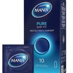 MANIX Pure 10 Préservatifs Latex Naturel Classique Lubrifiés Protection Fiable Confort Douceur