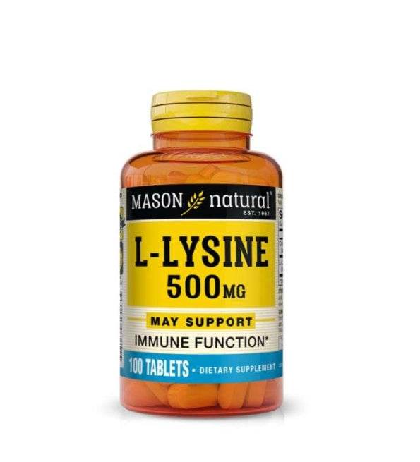 Mason Natural L-lysine 500mg 100 Tablets Mason Natural L-lysine 500mg 100 Tablets