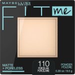 MAYBELLINE Fit Me Powder Matte+ Poreless Nu 110 30ml Fond de Teint Poudre Mat Anti-Pores Longue Tenue Teint Parfait