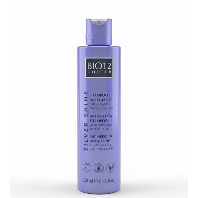 M&D BIO12 Anti-Yellow Shampoo 250ml Shampooing Déjaunissant Cheveux Blancs Gris Décolorés
