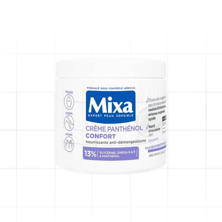 MIXA Crème Panthénol Confort 400ml Soin Hydratant Corps Peau Sèche Sensible Réparation Apaisement Formule Enrichie