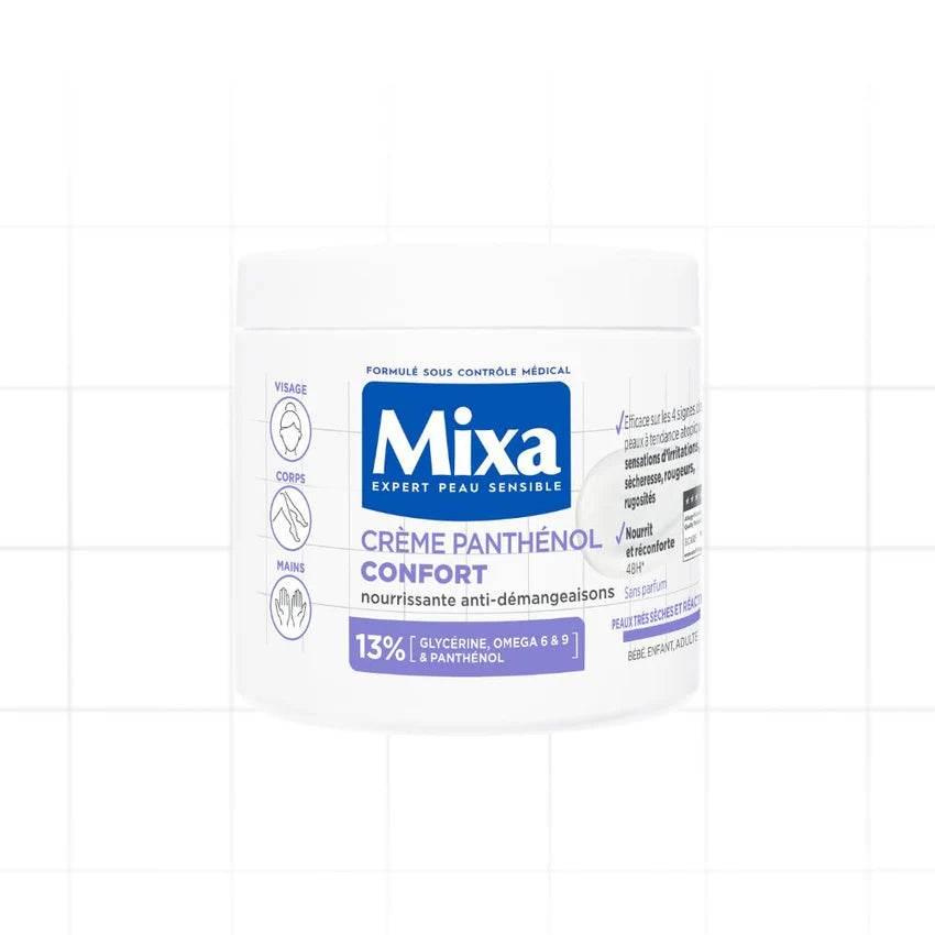 MIXA Crème Panthénol Confort 400ml Soin Hydratant Corps Peau Sèche Sensible Réparation Apaisement Formule Enrichie MIXA Crème Panthénol Confort 400ml Soin Hydratant Corps Peau Sèche Sensible Réparation Apaisement Formule Enrichie