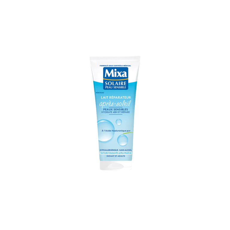 MIXA Solaire Lait Après-Soleil 200ml Soin Apaisant Corps Hydratation Réparation Peau Exposée Soleil Formule Rafraîchissante