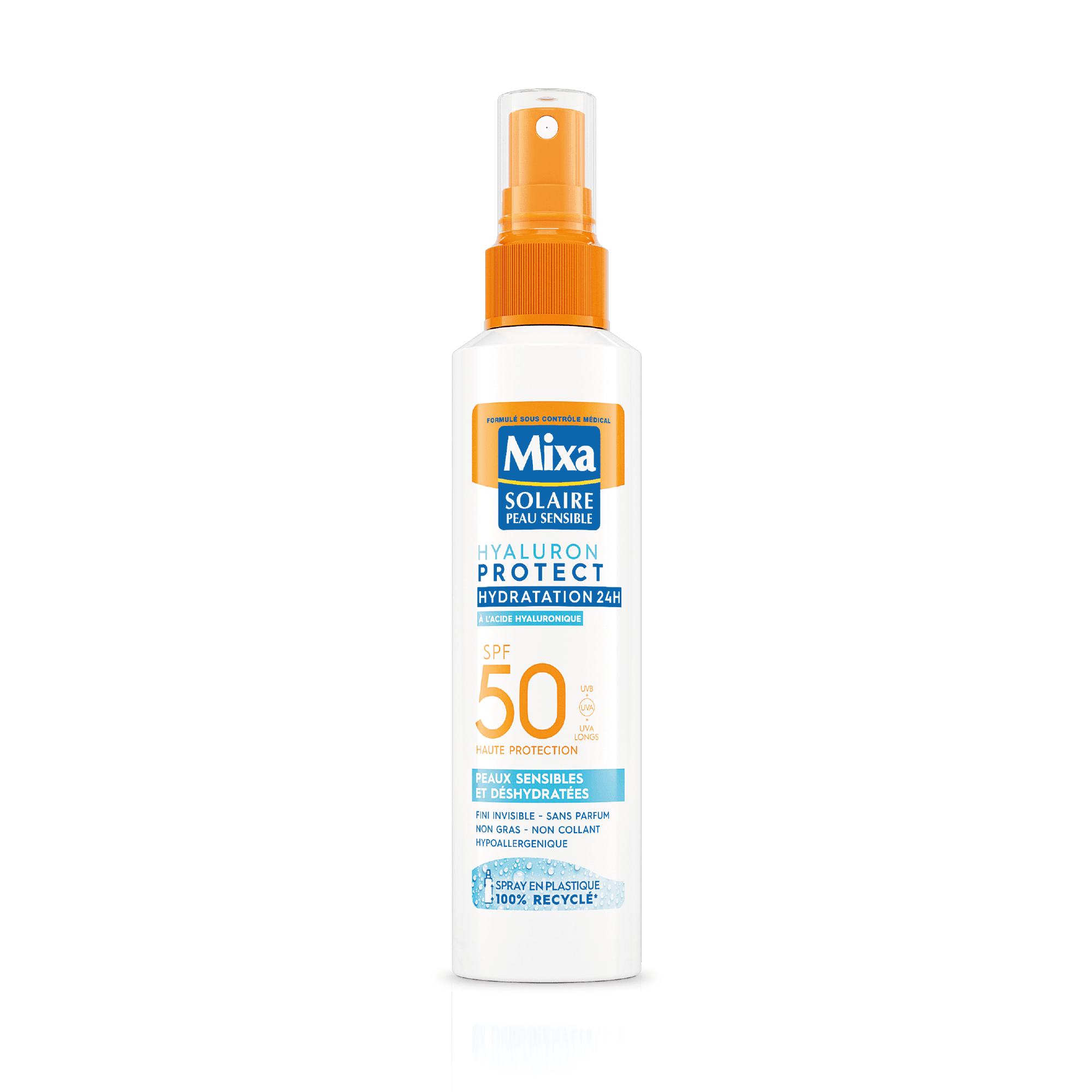 MIXA Solaire Spray Hyaluron Protect SPF50+ 150ml Protection Solaire Anti-Âge Acide Hyaluronique Hydratation Intense MIXA Solaire Spray Hyaluron Protect SPF50+ 150ml Protection Solaire Anti-Âge Acide Hyaluronique Hydratation Intense
