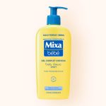 MIXA Bébé Gel Corps & Cheveux Très Doux 2en1 300ml Gel Lavant Hypoallergénique Peau Sensible Nouveau-né Formule Douce