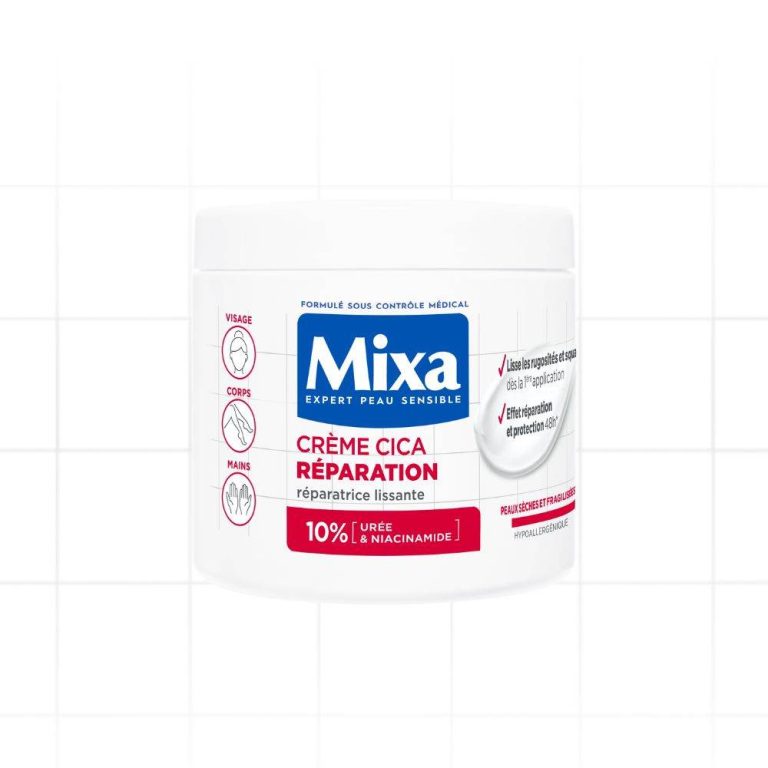 MIXA Crème Cica Réparation 400ml Soin Réparateur Corps Peau Abîmée Irritée Centella Asiatica Apaisement Cicatrisation