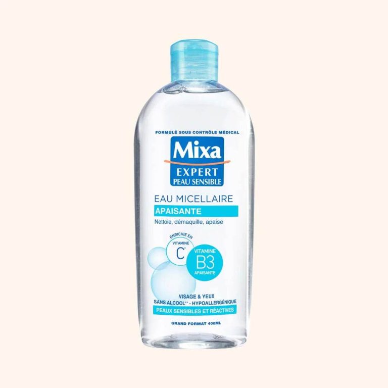 MIXA Eau Micellaire Apaisante 400ml Démaquillant Doux Peaux Sensibles Hypoallergénique Sans Parfum Zinc Panthenol