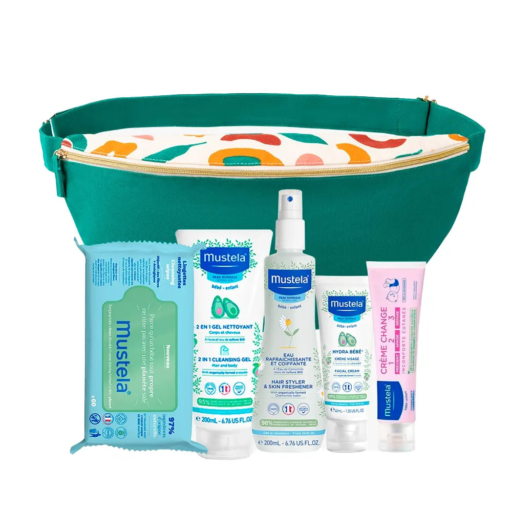 Mustela Pack Gel Lavant + Eau Rafraîchissante + Crème Change + Hydra Bébé Visage + Lingettes = Sac Banane Offert! Mustela Pack Gel Lavant + Eau Rafraîchissante + Crème Change + Hydra Bébé Visage + Lingettes = Sac Banane Offert!