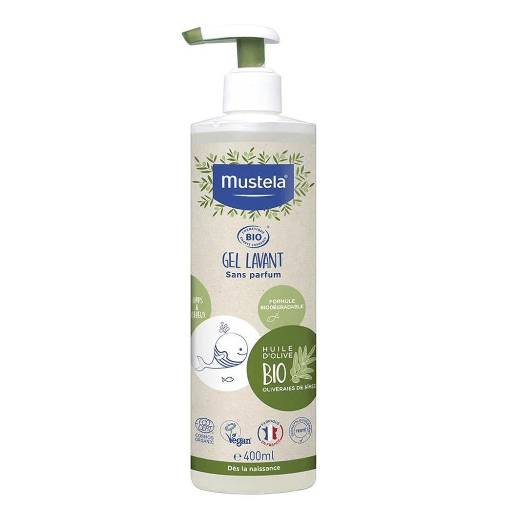 Mustela Bio Gel Lavant Sans Parfum 400ml - Douceur Pure Bébé Certifié BIO Mustela Bio Gel Lavant Sans Parfum 400ml - Douceur Pure Bébé Certifié BIO