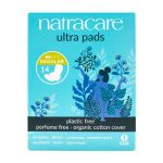 NATRACARE Serviette Ultra Régulier + Wings 14 Unités Protection Hygiénique Bio Coton Naturel Flux Normal