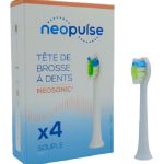 NEOPULSE Recharge 4 Têtes Brosse à Dents Souples Blanc Nettoyage Doux Gencives