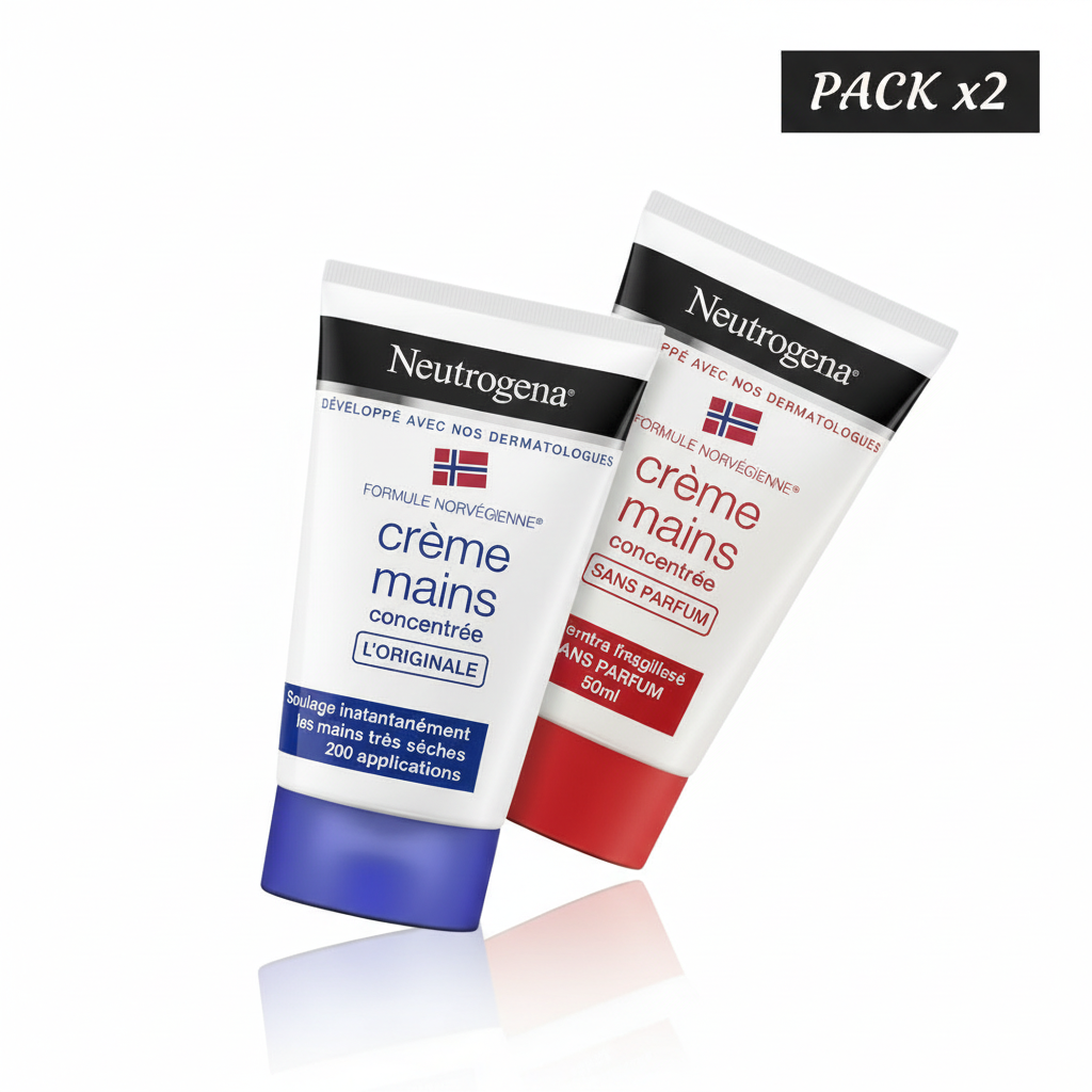 NEUTROGENA Crème Mains Concentrée Pack x2 Formule Norvégienne Réparation Intense Mains Sèches Abîmées Hydratation 48h Usage Quotidien NEUTROGENA Crème Mains Concentrée Pack x2 Formule Norvégienne Réparation Intense Mains Sèches Abîmées Hydratation 48h Usage Quotidien
