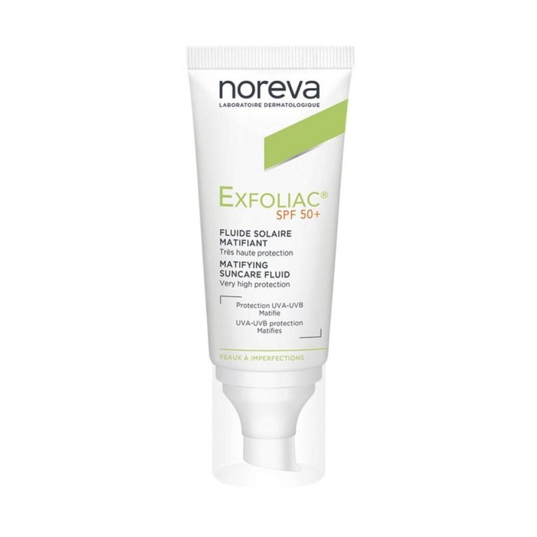 Noreva Exfoliac Fluide Solaire Matifiant SPF50+ 40ml Protection Peaux Grasses Anti-Brillance