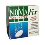 NOVAFIX Tablettes 32 Nettoyage Rapide Prothèses Dentaires Désinfectant Antibactérien Fraîcheur Haleine