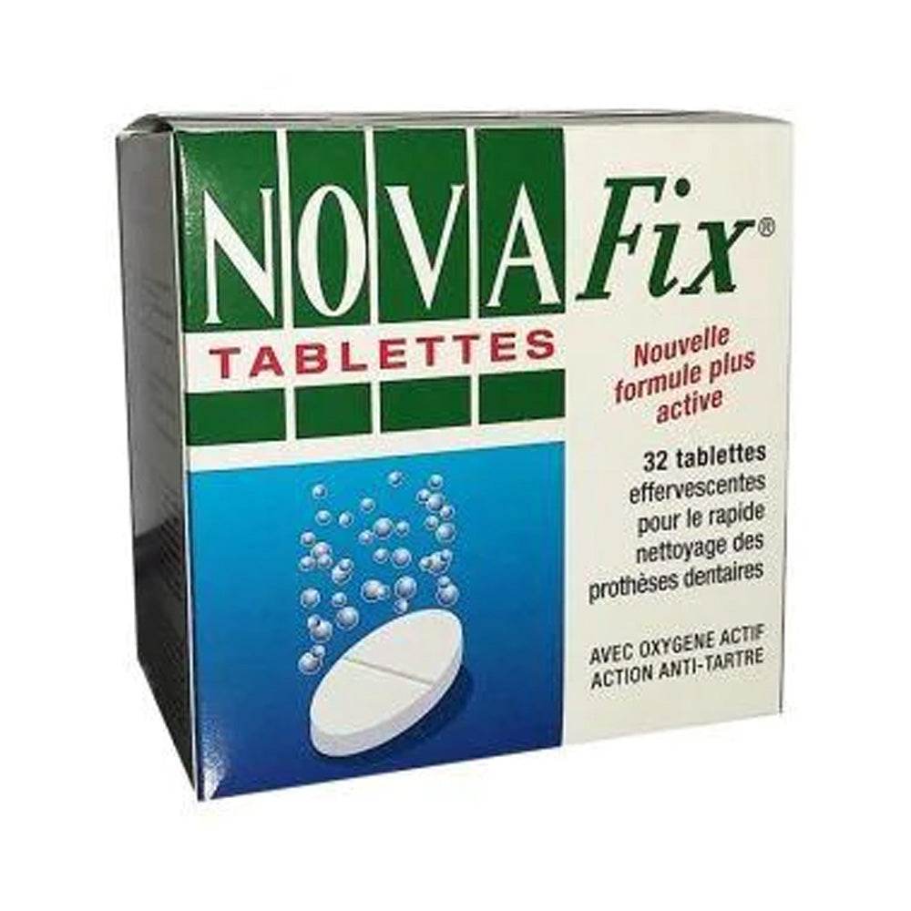 NOVAFIX Tablettes 32 Nettoyage Rapide Prothèses Dentaires Désinfectant Antibactérien Fraîcheur Haleine NOVAFIX Tablettes 32 Nettoyage Rapide Prothèses Dentaires Désinfectant Antibactérien Fraîcheur Haleine