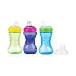 Nuby Gobelet Easy Grip Bec Souple Anti-Goutte Bleu Foncé +9m 300ml ID9648