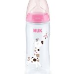 Nuk Biberon PP 300ml tétine en silicone 0-6 mois - Rose