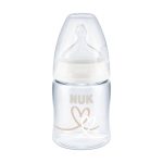 NUK Biberon First Choice+ 0-6m 150ml - Cœur Beige