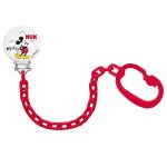 Attache sucette Mickey Mouse NUK - Rouge