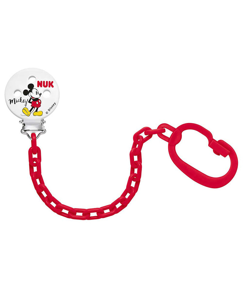 Attache sucette Mickey Mouse NUK - Rouge Attache sucette Mickey Mouse NUK - Rouge