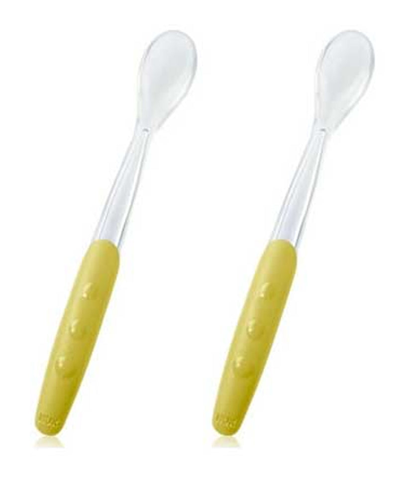 Ensemble de 2 Cuillères Douces NUK 4M+ - Jaune Ensemble de 2 Cuillères Douces NUK 4M+ - Jaune