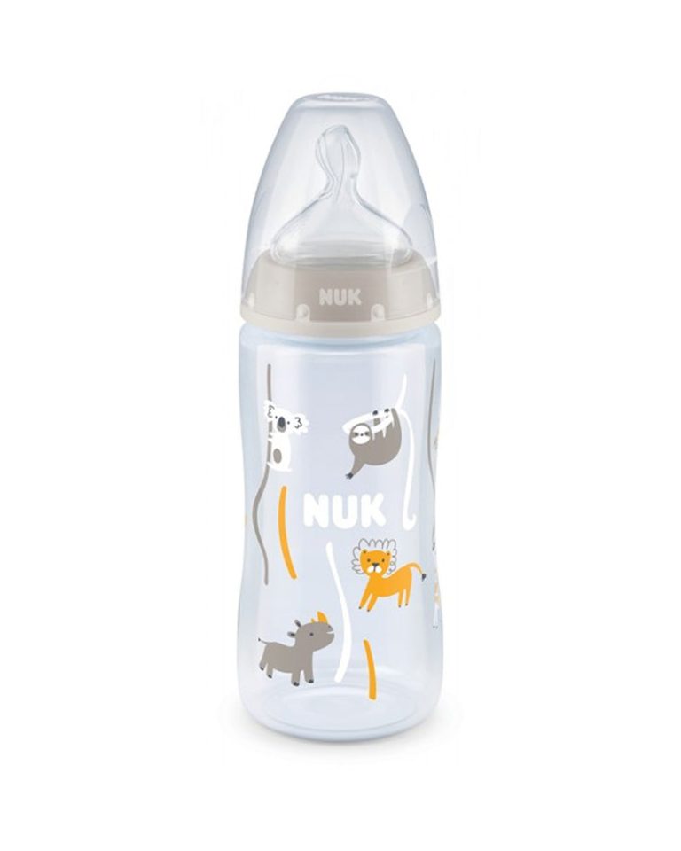 Nuk Biberon PP 300ml tétine en silicone 0-6 mois - Beige