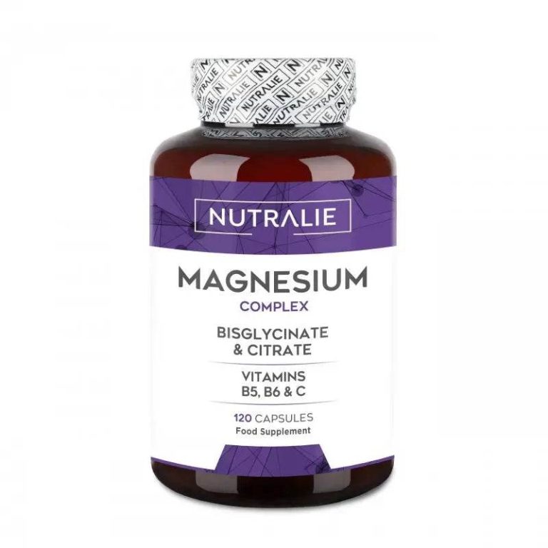 NUTRALIE Magnésium Complex 120 Capsules Bisglycinate Vitamine B6 Anti-Fatigue Stress Muscles Énergie