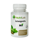 NUTRILAB Ashwagandha 90 Gélules Adaptogène Anti-Stress Énergie Vitalité Sommeil Concentration Immunité Adultes