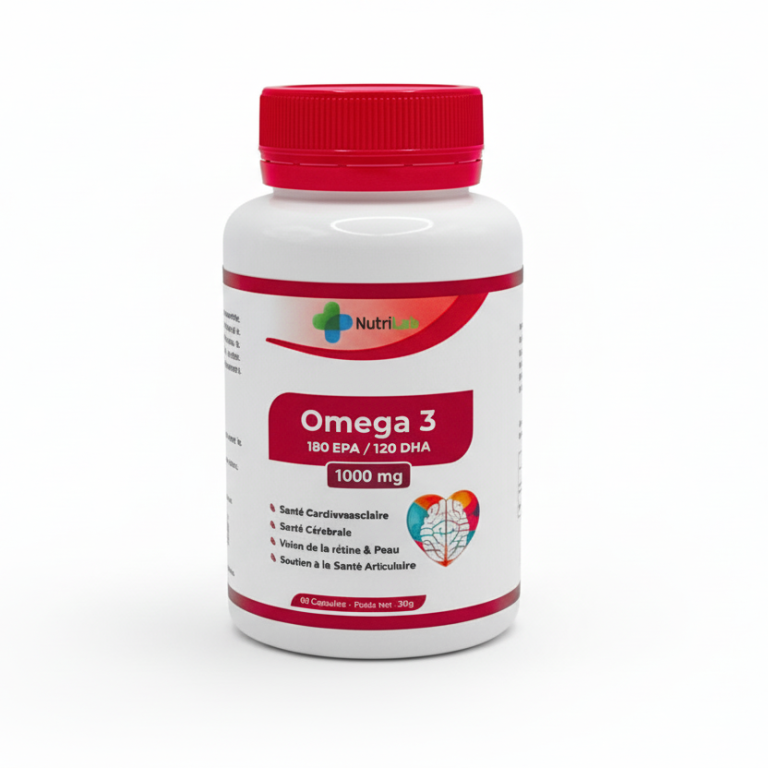 NUTRILAB Omega 3 60 Gélules Complément Alimentaire Santé Cardiovasculaire Cerveau EPA DHA