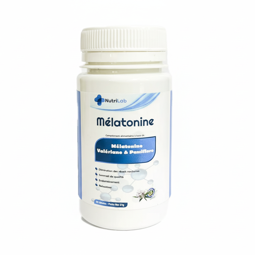 NUTRILAB Mélatonine 60 Gélules Complément Alimentaire Sommeil Endormissement Qualité Repos NUTRILAB Mélatonine 60 Gélules Complément Alimentaire Sommeil Endormissement Qualité Repos