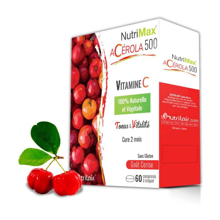 Nutrimax Acérola Vitamine C 500mg 60comprimés à Croquer