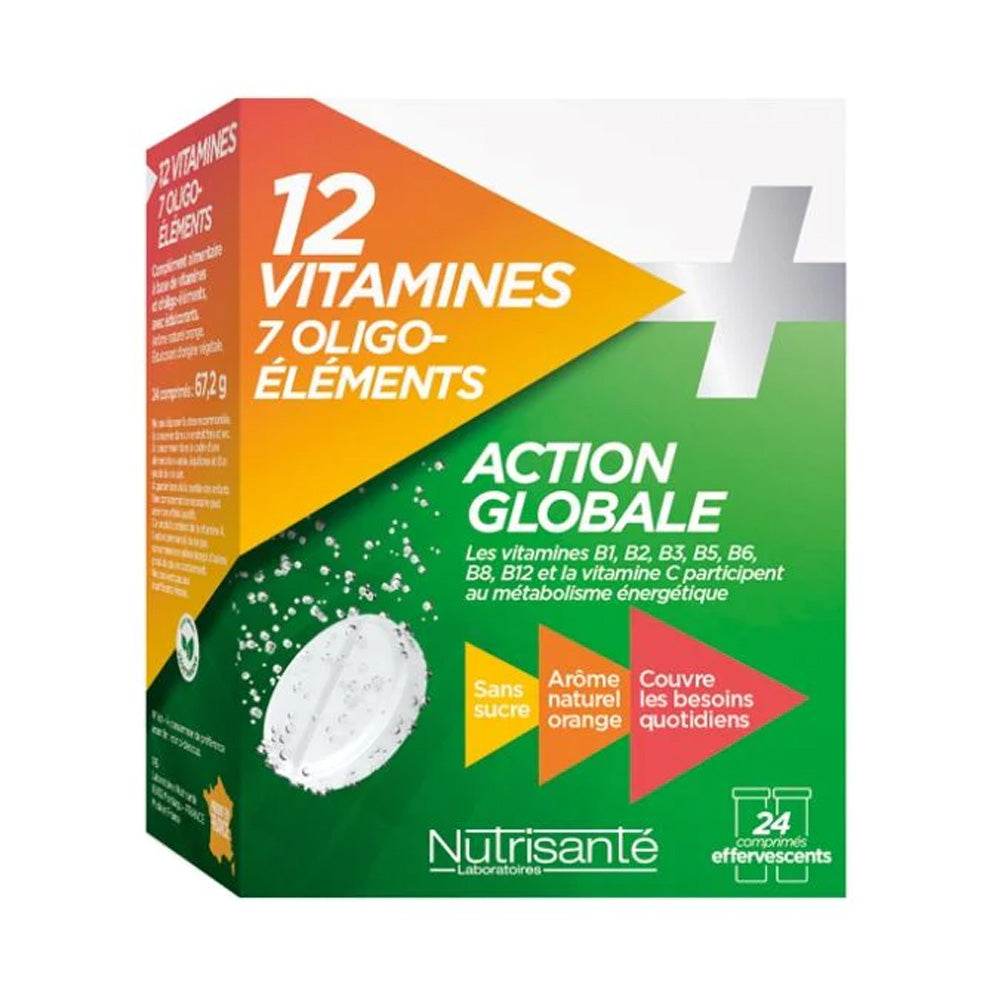 Nutrisanté 12 Vitamine + 7 Oligo-Eléments 24 Comprimés Nutrisanté 12 Vitamine + 7 Oligo-Eléments 24 Comprimés