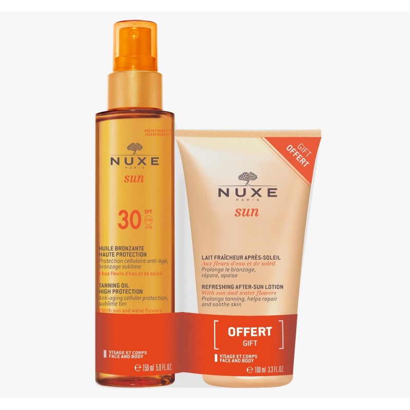 Nuxe Sun Pack Huile Solaire Bronzante SPF30 150ml + Lait Fraicheur Nuxe Sun Pack Huile Solaire Bronzante SPF30 150ml + Lait Fraicheur