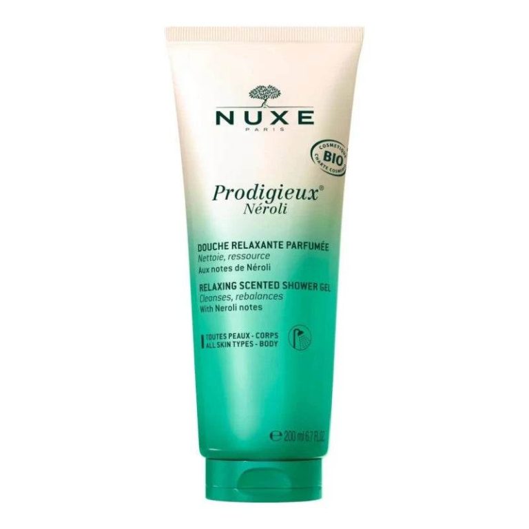 NUXE Prodigieux Néroli Gel Douche 200ml - Gel Douche Bio Relaxant Parfum Néroli