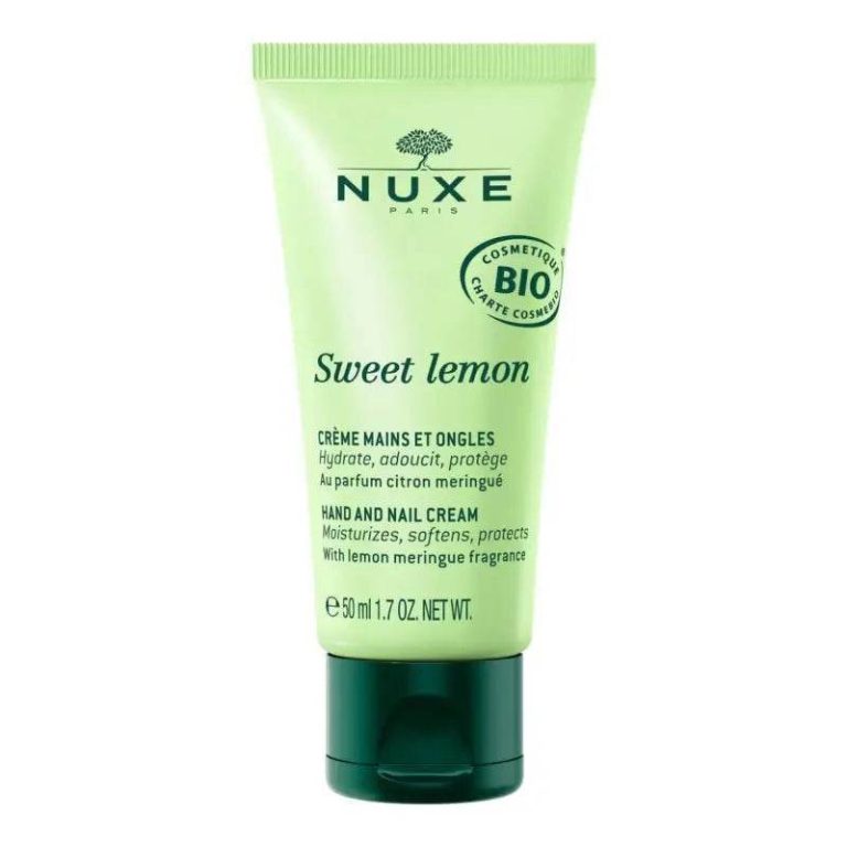 NUXE Sweet Lemon Crème Mains Et Ongles Bio 50ml - Crème Hydratante Bio Vegan Citron Meringué