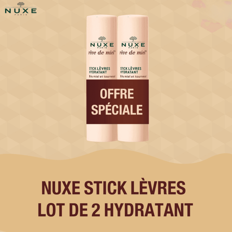 NUXE Rêve de Miel Stick Lèvres Hydratant Lot de 2 - Pack Économique Stick Lèvres Miel