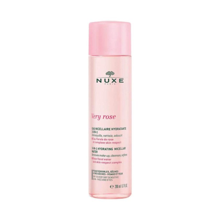 Nuxe Very Rose Eau Micellaire Hydratante 3-en-1 200ml - Eau Micellaire Démaquille Nettoie Peaux Sèches