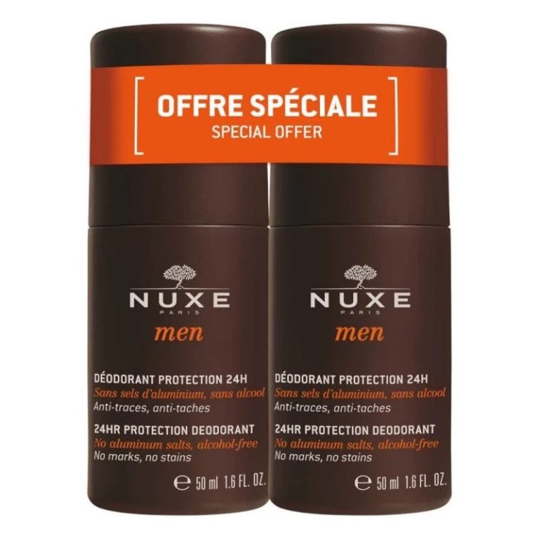 Nuxe Men Déodorant Protection 24H Roll On 50 ml Lot de 2