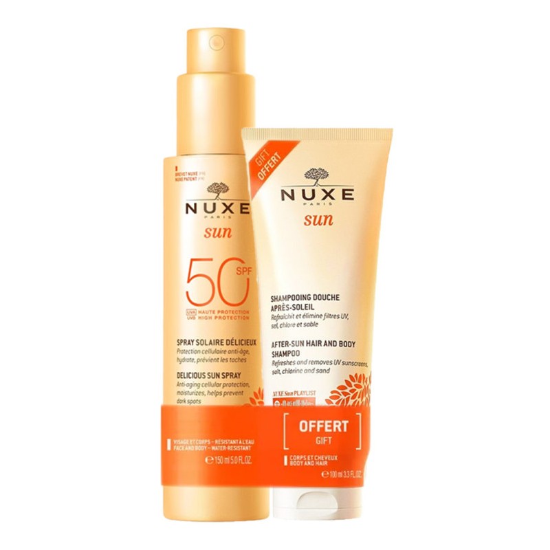 Nuxe Sun Pack Spray Solaire Delicieux 150ml + Shampooing Douche Nuxe Sun Pack Spray Solaire Delicieux 150ml + Shampooing Douche