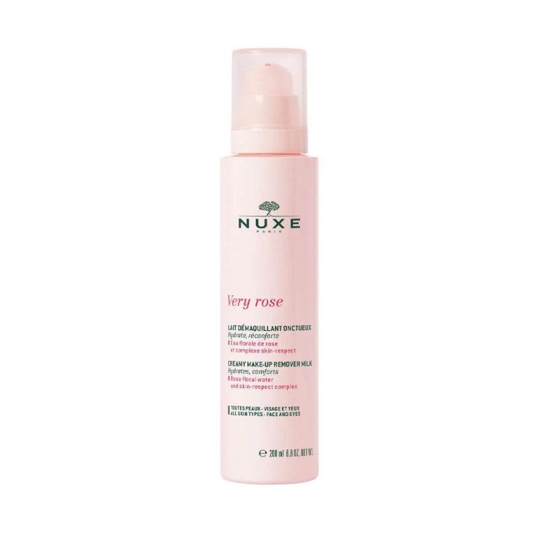 Nuxe Very Rose Lait Démaquillant Onctueux 200ml - Lait Démaquillant Hydrate Réconforte Visage Yeux
