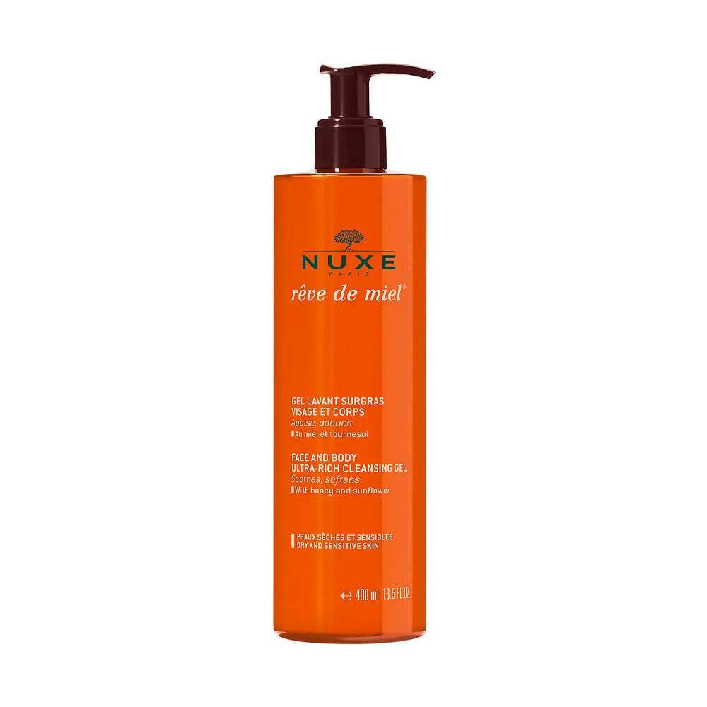Nuxe Rêve de Miel Gel Lavant Surgras Visage et Corps 400ml - Gel Lavant Nettoie Apaise Adoucit Peaux Sèches Nuxe Rêve de Miel Gel Lavant Surgras Visage et Corps 400ml - Gel Lavant Nettoie Apaise Adoucit Peaux Sèches