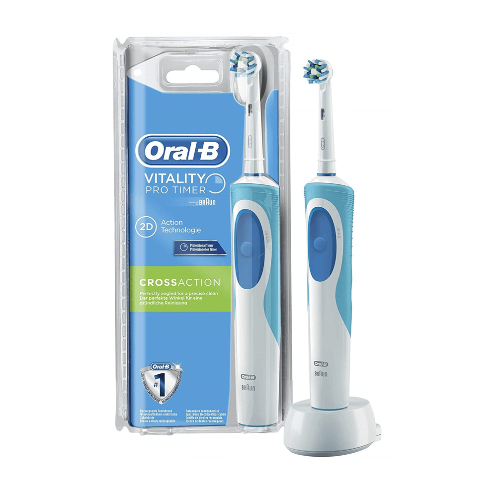 ORAL-B Brosse à Dents Électrique Vitality Cross Action Nettoyage Supérieur Rechargeable Timer 2 Minutes ORAL-B Brosse à Dents Électrique Vitality Cross Action Nettoyage Supérieur Rechargeable Timer 2 Minutes