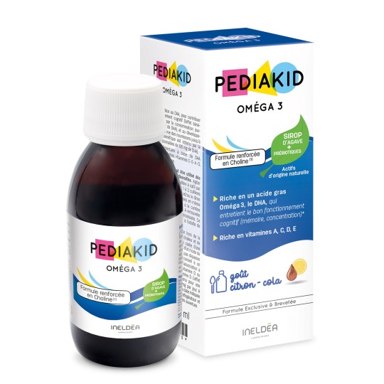 PEDIAKID Omega3 Sirop 125ml Complément Alimentaire Enfants DHA Développement Cérébral Concentration Vision Mémoire PEDIAKID Omega3 Sirop 125ml Complément Alimentaire Enfants DHA Développement Cérébral Concentration Vision Mémoire