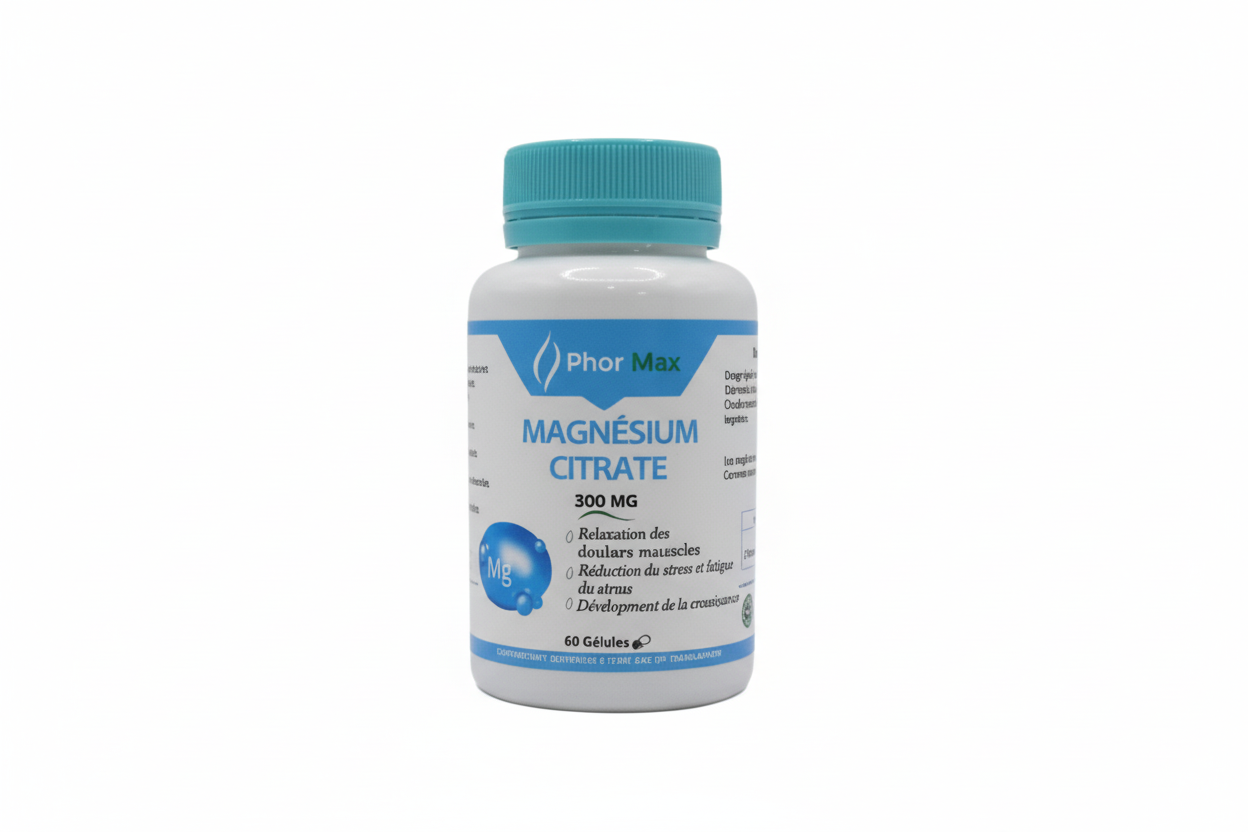 PHORMAX Magnésium Citrate 60 Gélules Complément Alimentaire Anti-Fatigue Énergie Détente Musculaire PHORMAX Magnésium Citrate 60 Gélules Complément Alimentaire Anti-Fatigue Énergie Détente Musculaire